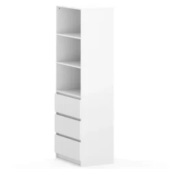 Kleiderschrank offen mit 3 Schubladen 60 x 180 cm weiss