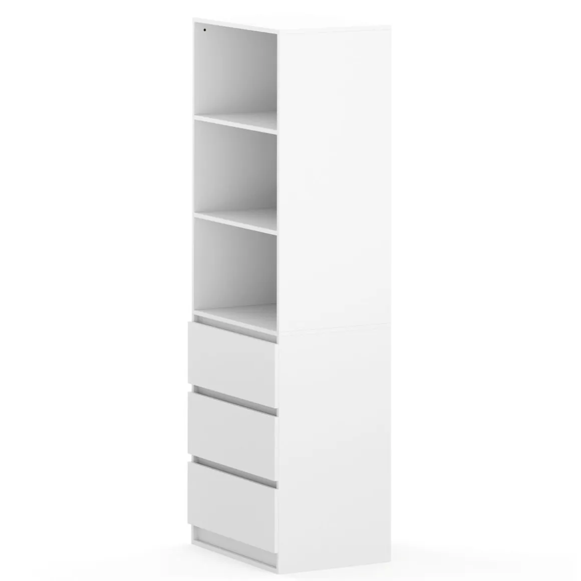 Kleiderschrank offen mit 3 Schubladen 60 x 180 cm weiss