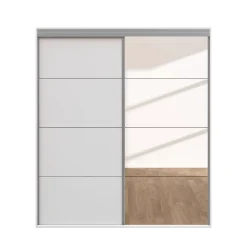 Kleiderschrank Schiebetüren mit Spiegel BODO 180 cm weiss