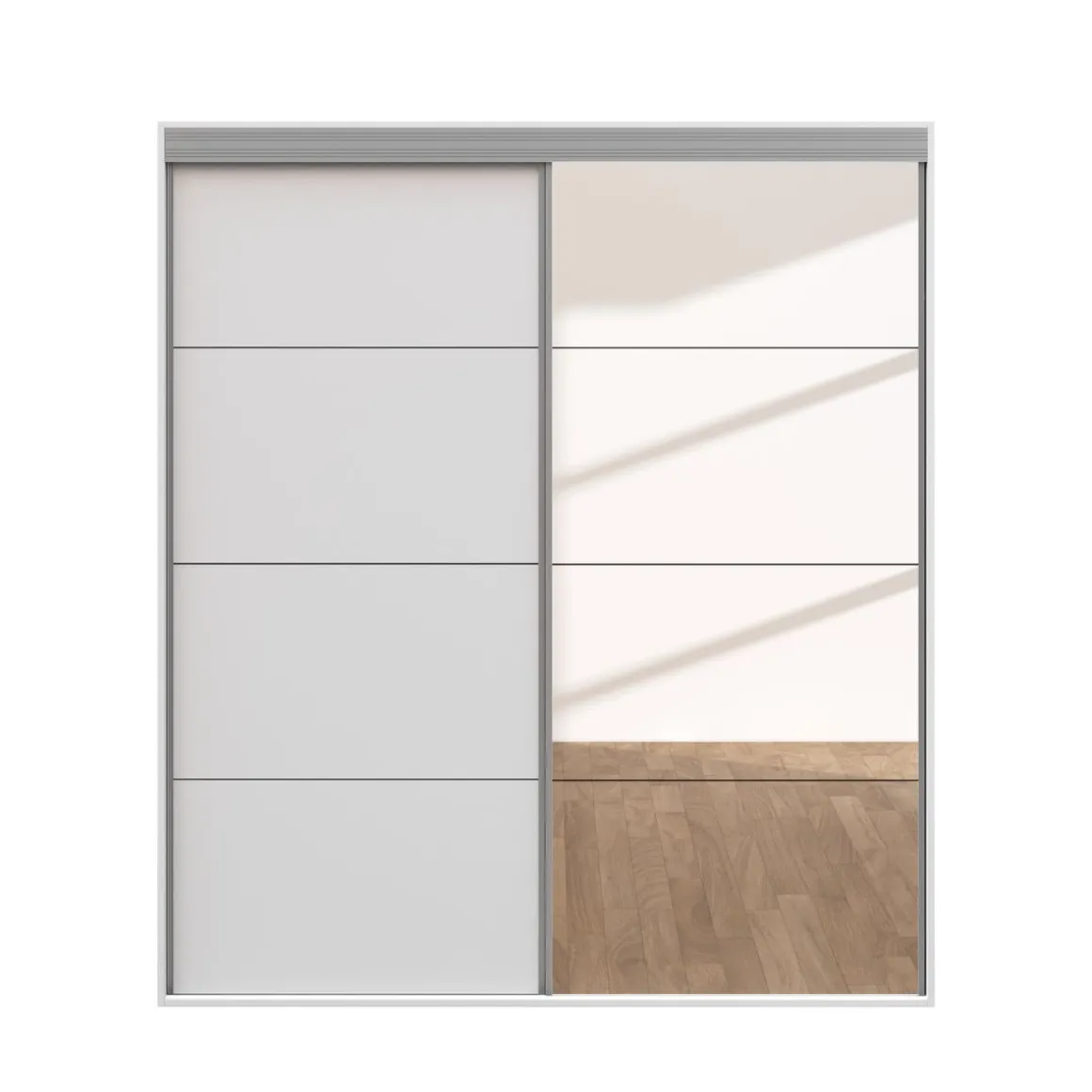 Kleiderschrank Schiebetüren mit Spiegel BODO 180 cm weiss