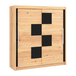 Kleiderschrank Schiebetüren Holz NOVE 200 cm