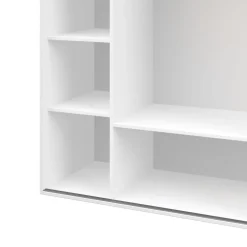 Kleiderschrank Schiebetüren mit Spiegel REVA 230 cm weiss