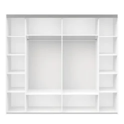 Kleiderschrank Schiebetüren mit Spiegel REVA 230 cm weiss