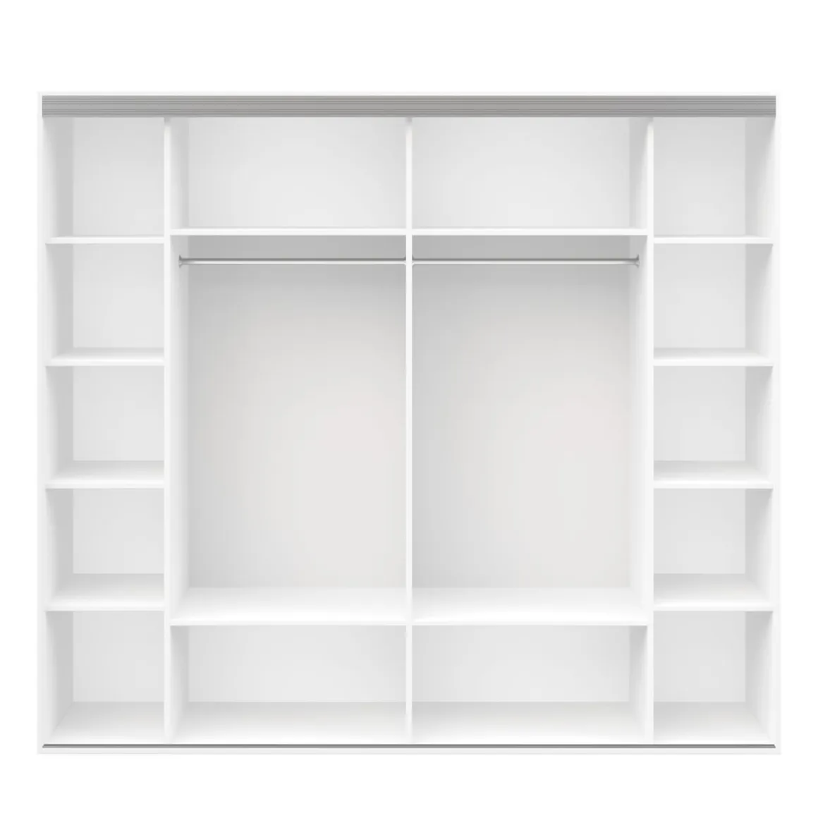 Kleiderschrank Schiebetüren mit Spiegel REVA 230 cm weiss