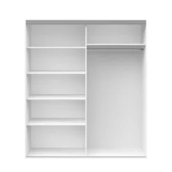 Kleiderschrank Schiebetüren mit Spiegel REVA 180 cm weiss