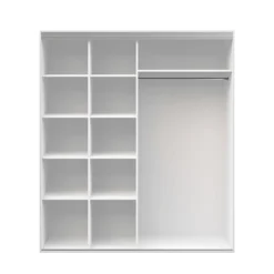 Kleiderschrank Schiebetüren mit Spiegel REVA 200 cm weiss