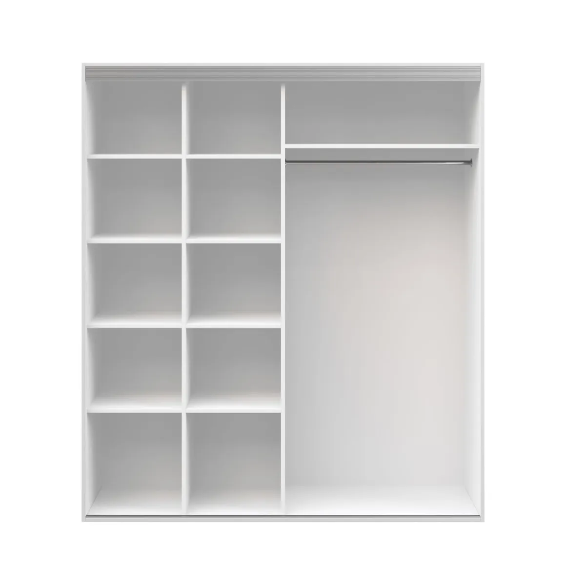 Kleiderschrank Schiebetüren mit Spiegel REVA 200 cm weiss