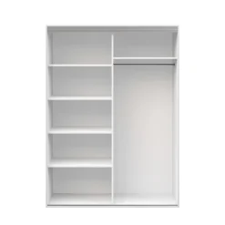 Kleiderschrank Schiebetüren mit Spiegel REVA 150 cm weiss