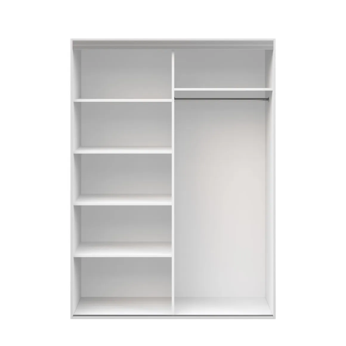 Kleiderschrank Schiebetüren mit Spiegel REVA 150 cm weiss