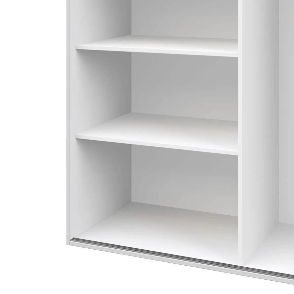 Kleiderschrank Schiebetüren mit Spiegel REVA 150 cm weiss