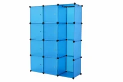 Kleiderschrank Steckregal blau 12 Boxen