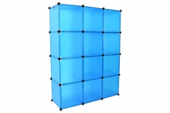 Kleiderschrank Steckregal blau 12 Boxen