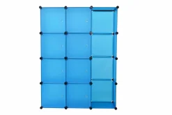 Kleiderschrank Steckregal blau 12 Boxen