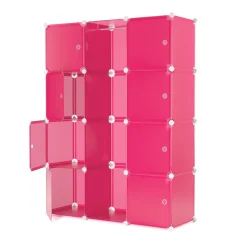 Kleiderschrank Steckregal pink 12 Boxen