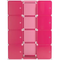 Kleiderschrank Steckregal pink 12 Boxen