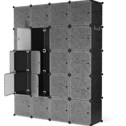 Kleiderschrank Steckregal schwarz / weiss 20 Boxen