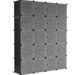 Kleiderschrank Steckregal schwarz / weiss 20 Boxen