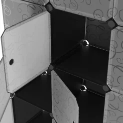 Kleiderschrank Steckregal schwarz / weiss 20 Boxen