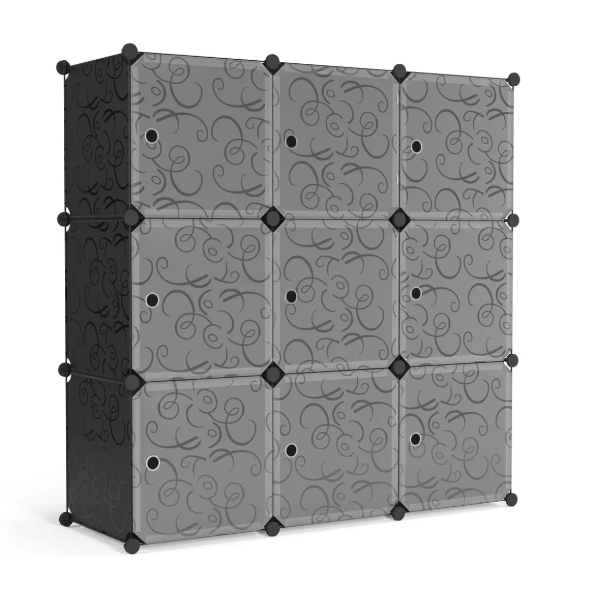 Kleiderschrank Steckregal schwarz / weiss 9 Boxen