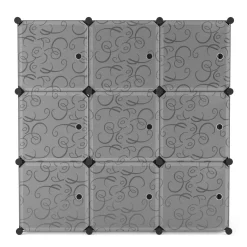 Kleiderschrank Steckregal schwarz / weiss 9 Boxen