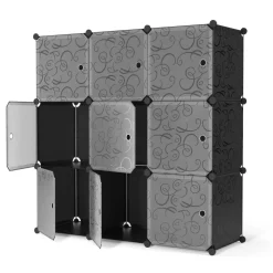 Kleiderschrank Steckregal schwarz / weiss 9 Boxen