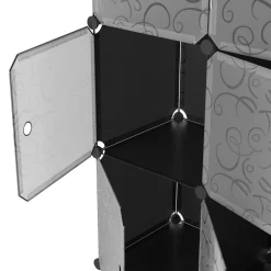 Kleiderschrank Steckregal schwarz / weiss 9 Boxen