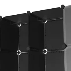 Kleiderschrank Steckregal schwarz / transparent 20 Boxen