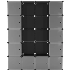 Kleiderschrank Steckregal schwarz / transparent 20 Boxen