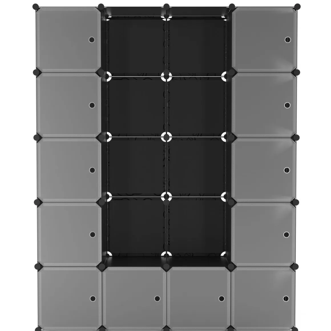 Kleiderschrank Steckregal schwarz / transparent 20 Boxen