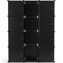 Kleiderschrank Steckregal schwarz 12 Boxen