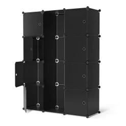 Kleiderschrank Steckregal schwarz 12 Boxen