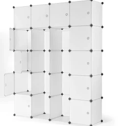 Kleiderschrank Steckregal transparent 20 Boxen