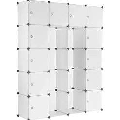 Kleiderschrank Steckregal transparent 20 Boxen