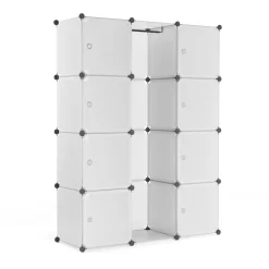 Kleiderschrank Steckregal transparent 12 Boxen