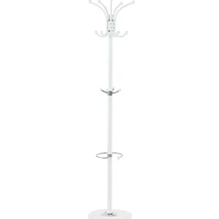 Kleiderständer mit Schirmhalter weiss