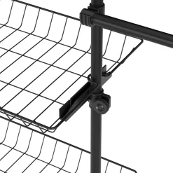 Kleiderständer mit 5 Stangen und 2 Körben verstellbar 200 - 270 cm schwarz