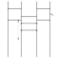 Kleiderständer mit 5 Stangen und 2 Körben verstellbar 200 - 270 cm schwarz