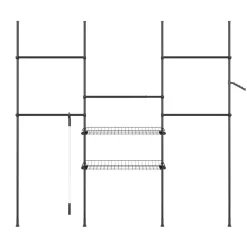 Kleiderständer mit 5 Stangen und 2 Körben verstellbar 200 - 270 cm schwarz
