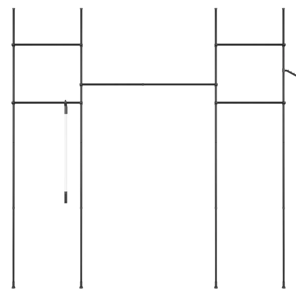 Kleiderständer mit 5 Stangen und 2 Körben verstellbar 200 - 270 cm schwarz