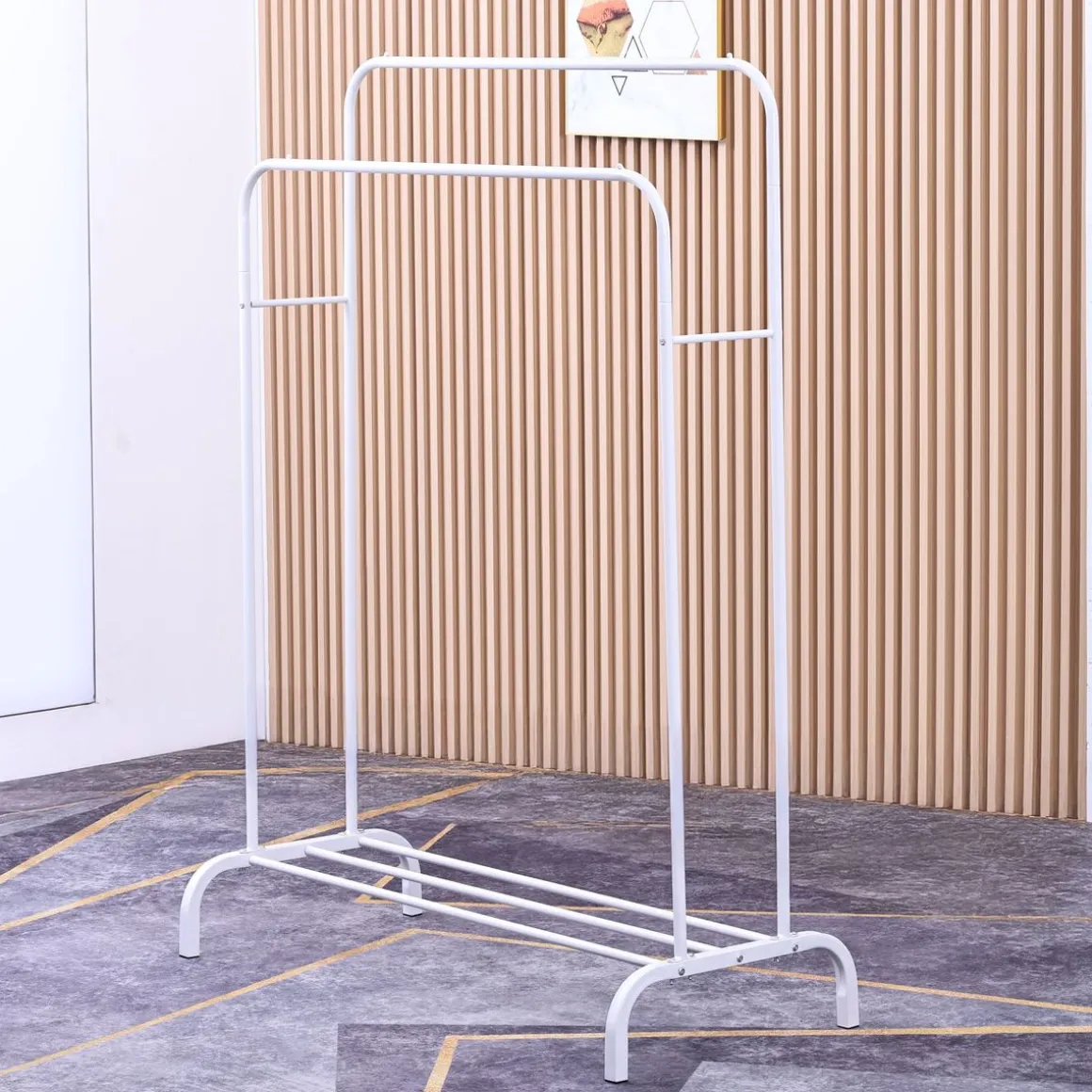 Kleiderständer 2 Stangen bis 40 kg weiss