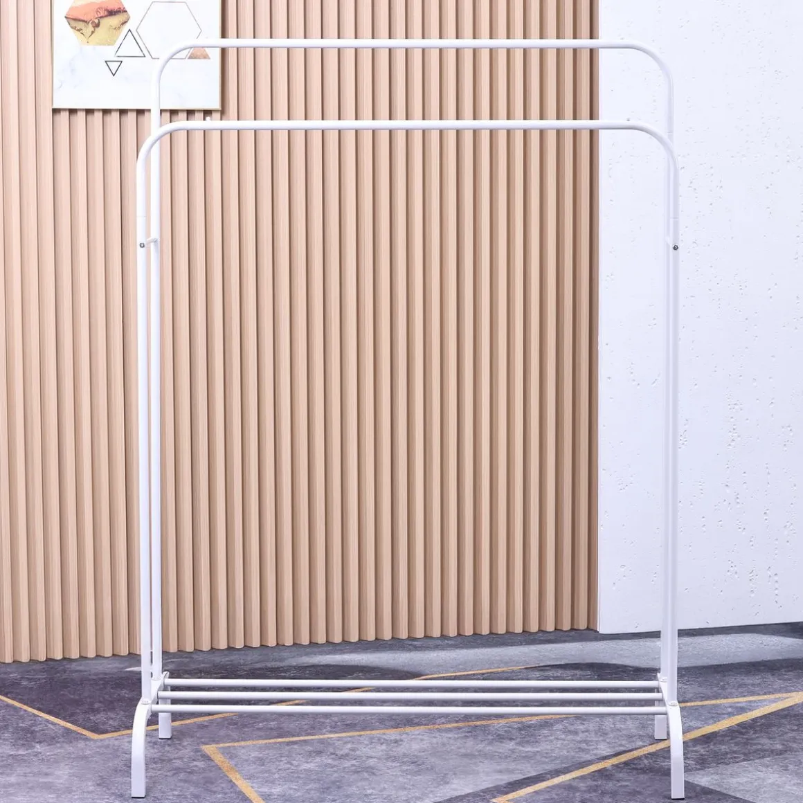 Kleiderständer 2 Stangen bis 40 kg weiss
