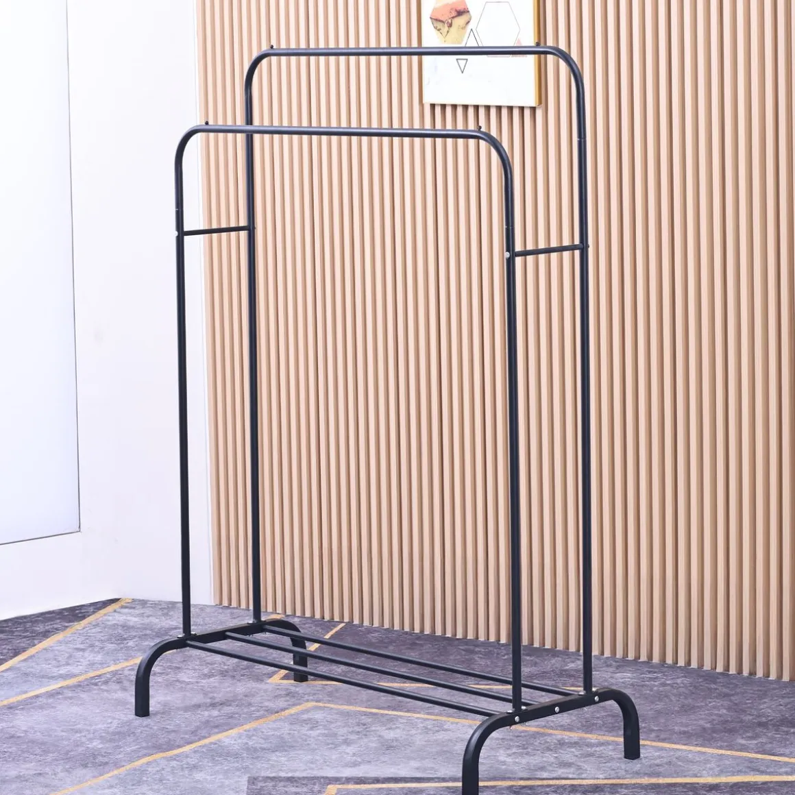Kleiderständer 2 Stangen bis 40 kg schwarz