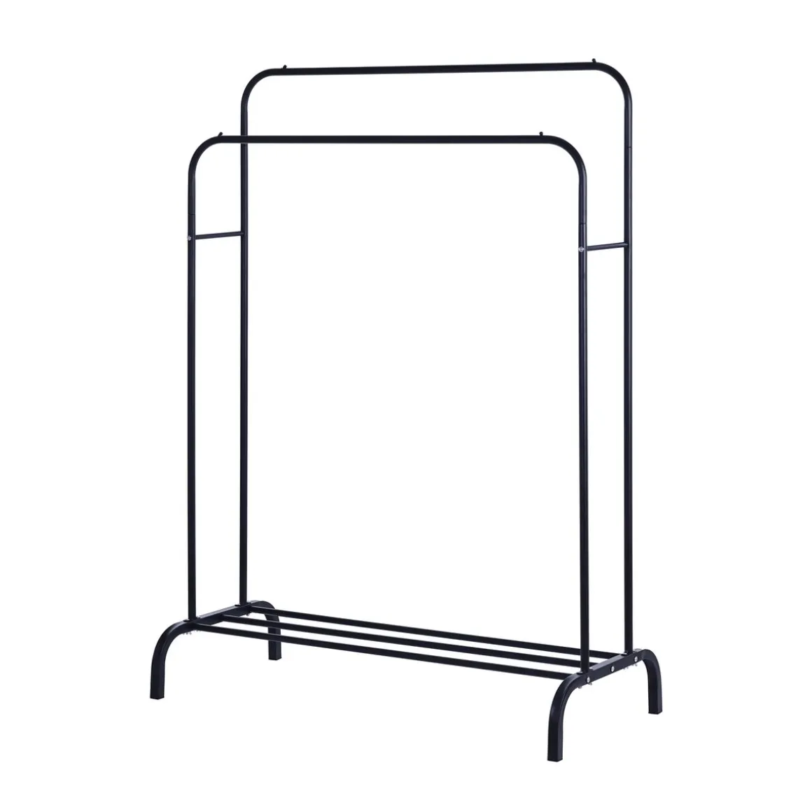 Kleiderständer 2 Stangen bis 40 kg schwarz
