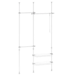 Kleiderständer verstellbar 107 - 280 cm weiss