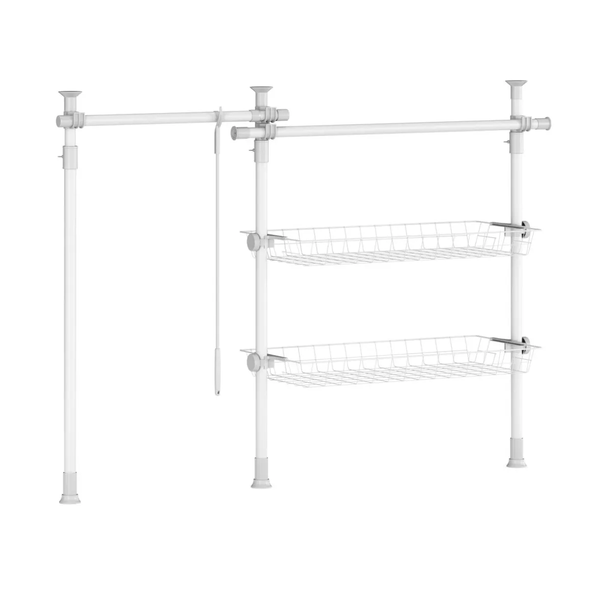 Kleiderständer verstellbar 107 - 280 cm weiss