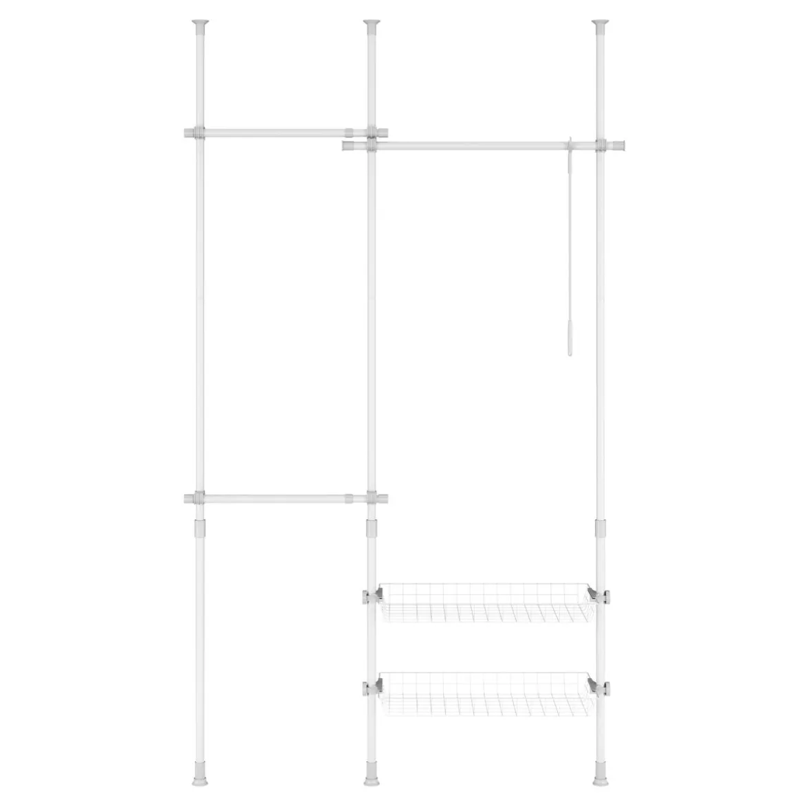 Kleiderständer verstellbar 107 - 280 cm weiss