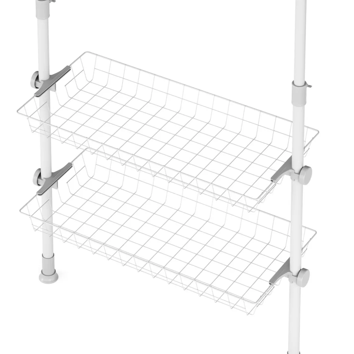 Kleiderständer verstellbar 107 - 280 cm weiss