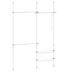 Kleiderständer verstellbar 107 - 280 cm weiss