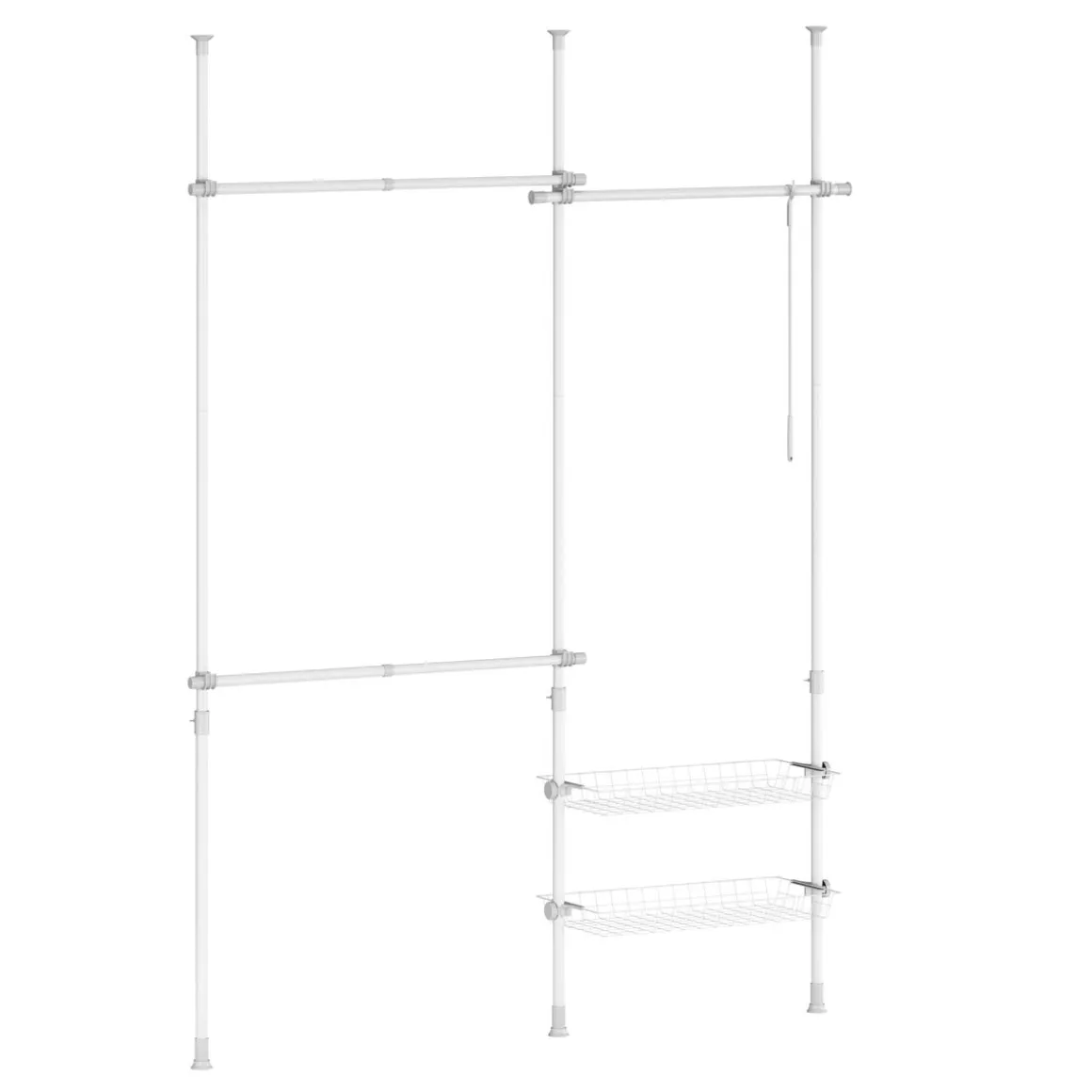 Kleiderständer verstellbar 107 - 280 cm weiss