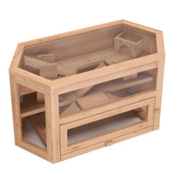 Kleintierkäfig Holz 80 x 40 x 43 cm natur